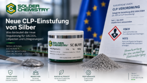 SAC305-Lötpaste von Solder Chemistry zur neuen CLP-Einstufung von Silber gemäß EU-Verordnung 2024/2564